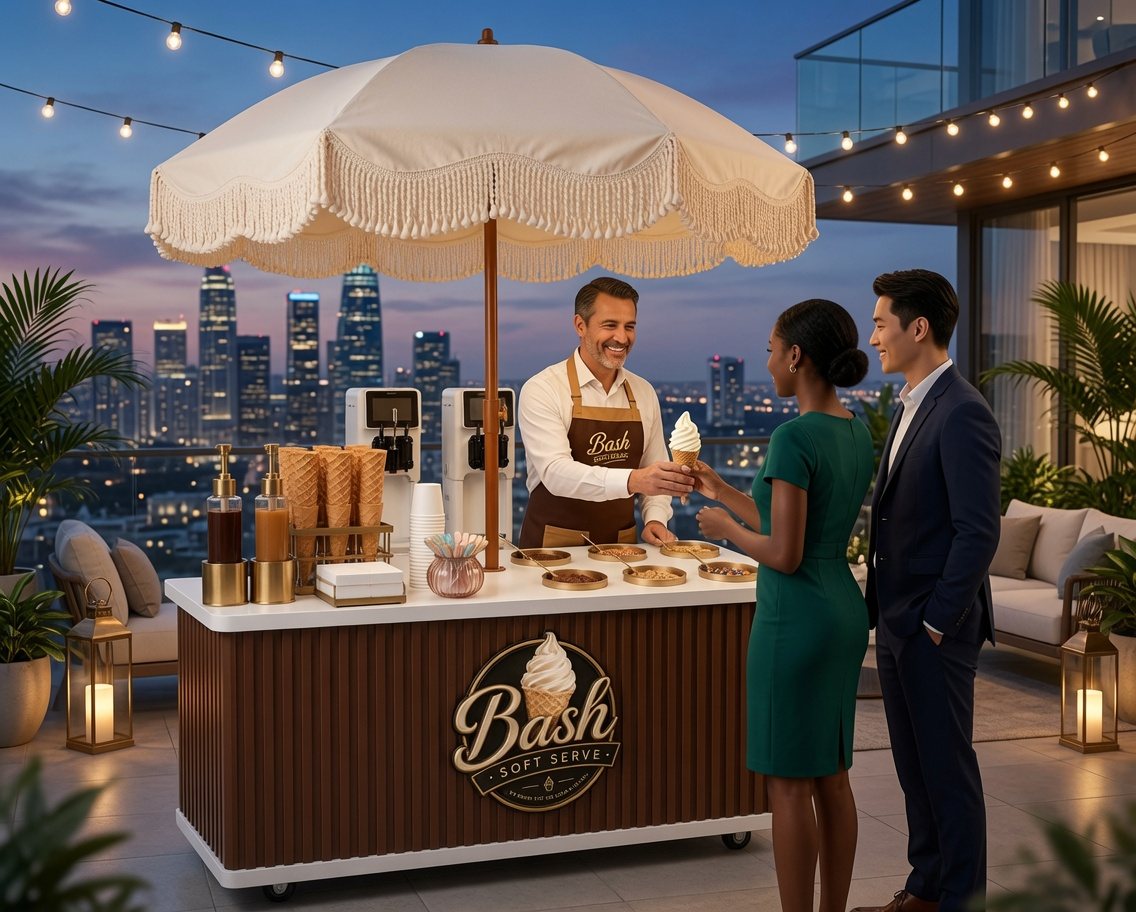 Bash Soft Serve at a luxury apartment social